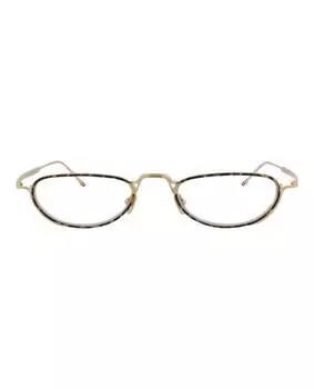 Круглые металлические оптические оправы Thom Browne, цвет tortoise gold transparent