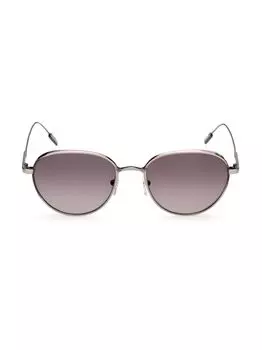 Круглые металлические солнцезащитные очки 52 мм ZEGNA, серый
