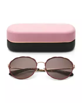 Круглые металлические солнцезащитные очки 57 мм Kate Spade, цвет Multi