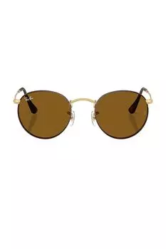 Круглые металлические солнцезащитные очки Ray-Ban, matte havana