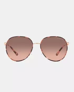 Круглые металлические женские солнцезащитные очки белого цвета Michael Kors, белый