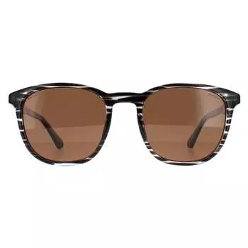 Круглые мужские полосатые серо-коричневые поляризованные splf18e Police, серый