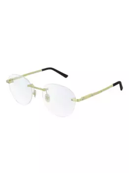 Круглые очки без оправы Cartier Eyewear, золотой