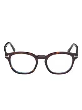 Круглые очки с пристегивающейся оправой TOM FORD Eyewear, коричневый