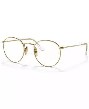 Круглые очки унисекс с титановой оптикой Ray-Ban, золотой