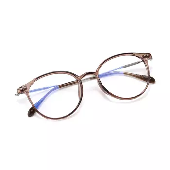 Круглые оправы для очков из пластика TR/Memory для женщин PULAIS, Milk Froth Peach-Gift Box Set