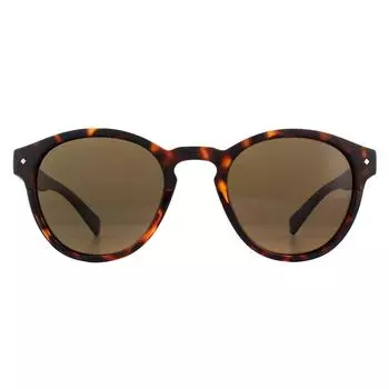 Круглые поляризованные солнцезащитные очки из темной гаванской бронзы Polaroid, коричневый