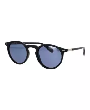 Круглые поляризованные солнцезащитные очки синего цвета Polaroid, черный