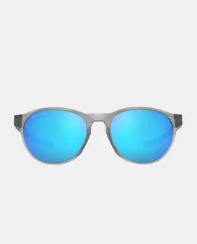 Круглые полупрозрачные мужские солнцезащитные очки серого цвета Oakley, серый