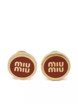 Круглые серьги-клипсы MIU MIU, золотой