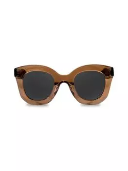 Круглые солнцезащитные очки 47MM Aqs, коричневый