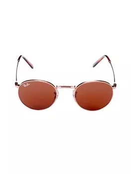 Круглые солнцезащитные очки 47MM Ray-Ban, цвет Rose Gold