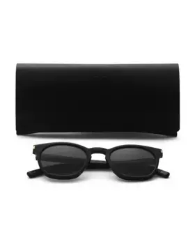 Круглые солнцезащитные очки 49 мм Saint Laurent, черный