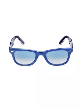 Круглые солнцезащитные очки 50MM Ray-Ban, цвет Black Blue