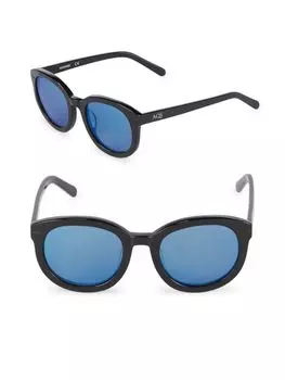 Круглые солнцезащитные очки 51MM Aqs, черный