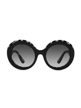 Круглые солнцезащитные очки 53 мм DOLCE&GABBANA, черный