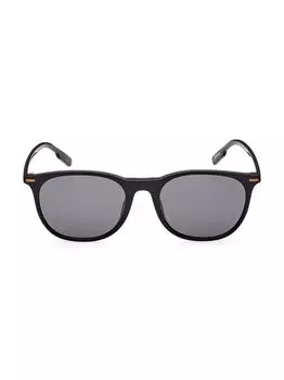 Круглые солнцезащитные очки 53 мм ZEGNA, черный