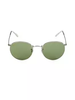 Круглые солнцезащитные очки 53MM Ray-Ban, цвет Silver Green