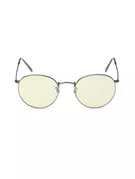 Круглые солнцезащитные очки 53MM Ray-Ban, желтый
