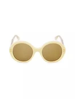 Круглые солнцезащитные очки 54MM Gucci, желтый