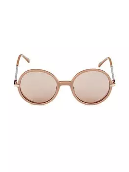 Круглые солнцезащитные очки 55MM Jimmy Choo, бежевый