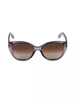 Круглые солнцезащитные очки 56MM Ferragamo, серый