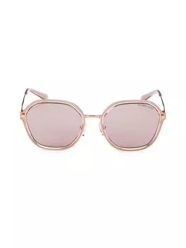 Круглые солнцезащитные очки 56MM Michael Kors, цвет Pink Rose