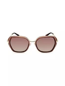 Круглые солнцезащитные очки 58MM Kenneth Cole, коричневый