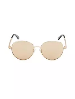 Круглые солнцезащитные очки 58MM Swarovski, цвет Gold Beige