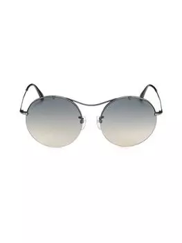Круглые солнцезащитные очки 58MM Tom Ford, цвет Gunmetal