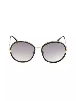 Круглые солнцезащитные очки 58MM Tom Ford, цвет Black Grey