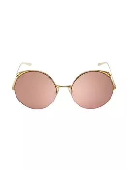 Круглые солнцезащитные очки 60 мм Cartier, золотой