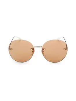 Круглые солнцезащитные очки 60MM Gucci, золото