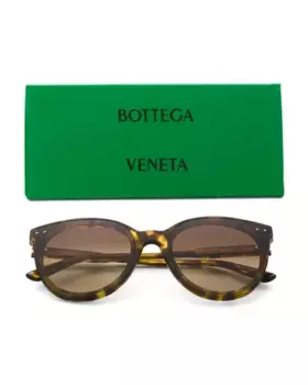 Круглые солнцезащитные очки 61 мм Bottega Veneta, цвет Havana