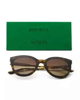 Круглые солнцезащитные очки 61 мм Bottega Veneta, цвет Havana Brown