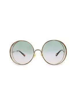 Круглые солнцезащитные очки 61MM Chlo, цвет Blue Gold