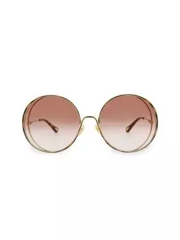 Круглые солнцезащитные очки 61MM Chlo, коричневый