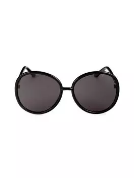 Круглые солнцезащитные очки 61MM Gucci, черный