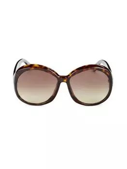 Круглые солнцезащитные очки 62MM Tom Ford, цвет Dark Havana