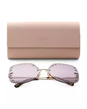 Круглые солнцезащитные очки 63 мм Chloe, золотой/фиолетовый