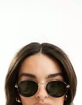 Круглые солнцезащитные очки AIRE cygnus черного/золотого цвета