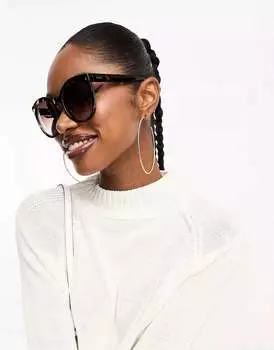 Круглые солнцезащитные очки AIRE lyra коричневого черепахового цвета