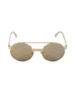 Круглые солнцезащитные очки-авиаторы с логотипом, 52 мм Versace, цвет Pale Gold