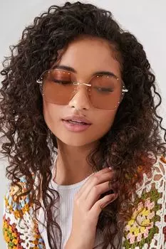 Круглые солнцезащитные очки без оправы Forever 21, золотой