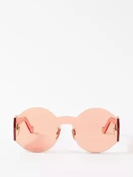 Круглые солнцезащитные очки без оправы из ацетата LOEWE, красный