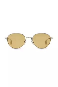 Круглые солнцезащитные очки Bottega Veneta, silver & brown