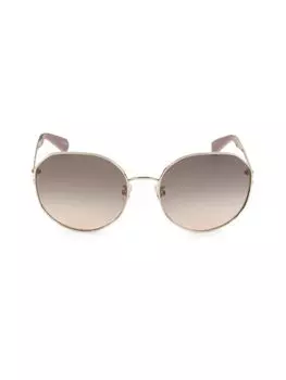 Круглые солнцезащитные очки Carlita 60MM Kate Spade New York, серый