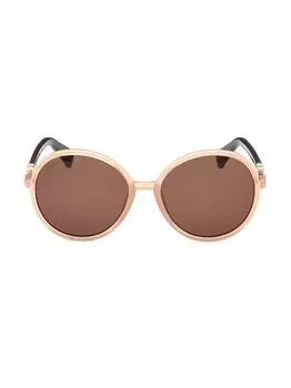 Круглые солнцезащитные очки Emme 58 мм Max Mara, коричневый