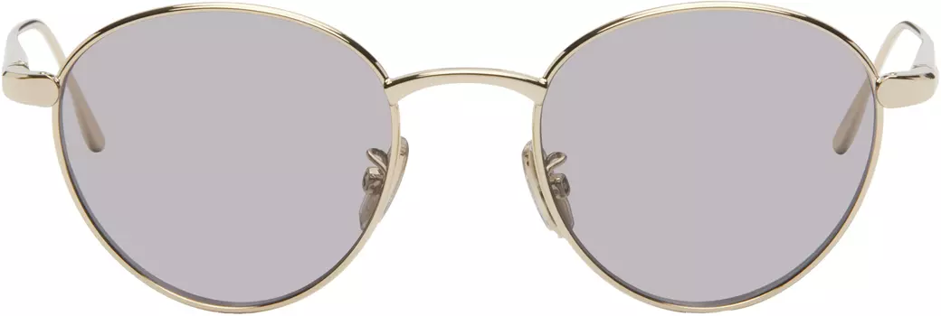 Круглые солнцезащитные очки Gold Groove LOEWE, Gold/Smoke