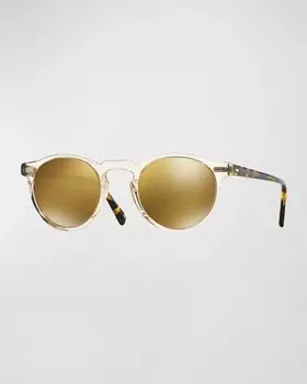 Круглые солнцезащитные очки Gregory Peck 47, желтые Oliver Peoples, цвет Yellow